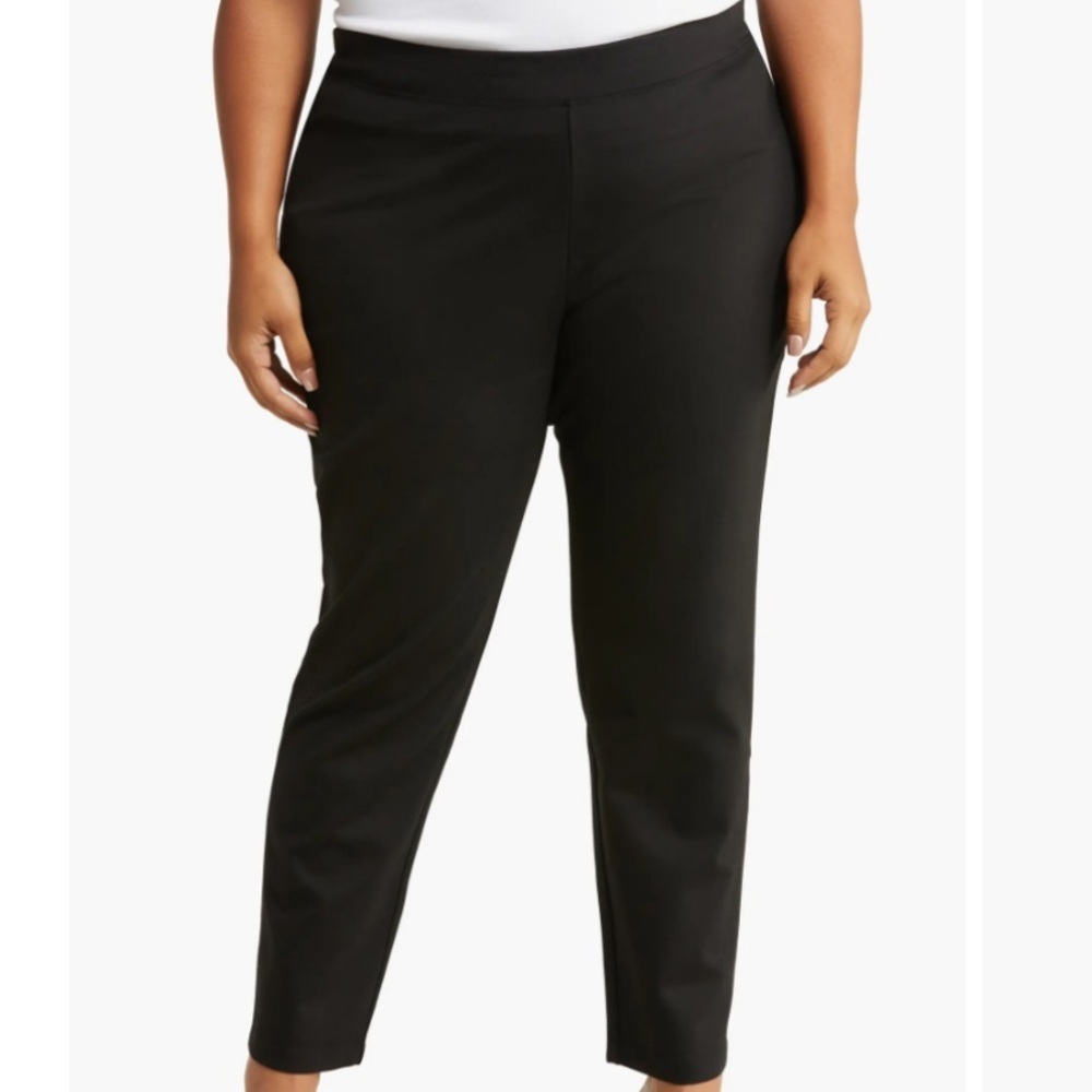 Eileen Fisher Women 3X Black Stretch Washable Flex Ponte Slim Ankle Pant NWOT